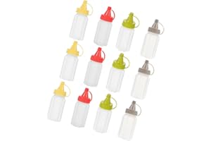 Levemolo 16pcs Mini Plastic Condiment Squeeze Bottles with Lids, Small Sauce Containers for Lunch Box