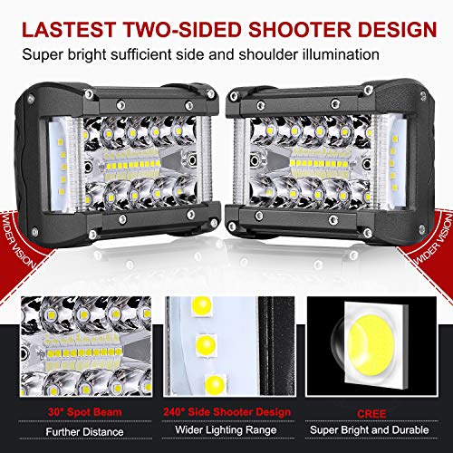image for Side Shooter LED Pods, OFFROADTOWN 2pcs 4