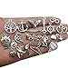 100pcs Silver Charms, Mixed Smooth Tibetan Silver Metal Charms Pendants for Necklace Bracelet Jewelry Making Crafting (HM97)