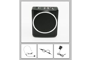 Voicebooster Speak Out Personal Voice Amplifier – Portable Speaker with Microphone Headset for Classroom, Tour Guide, Presentations - Built-in MP3 Player & FM Radio – 12watt Black MR1700