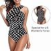 W YOU DI AN Women's Swimsuits One Piece Tummy Control Front Cross Backless Swimsuit Bathing Suit (2XL, White Polka dots)