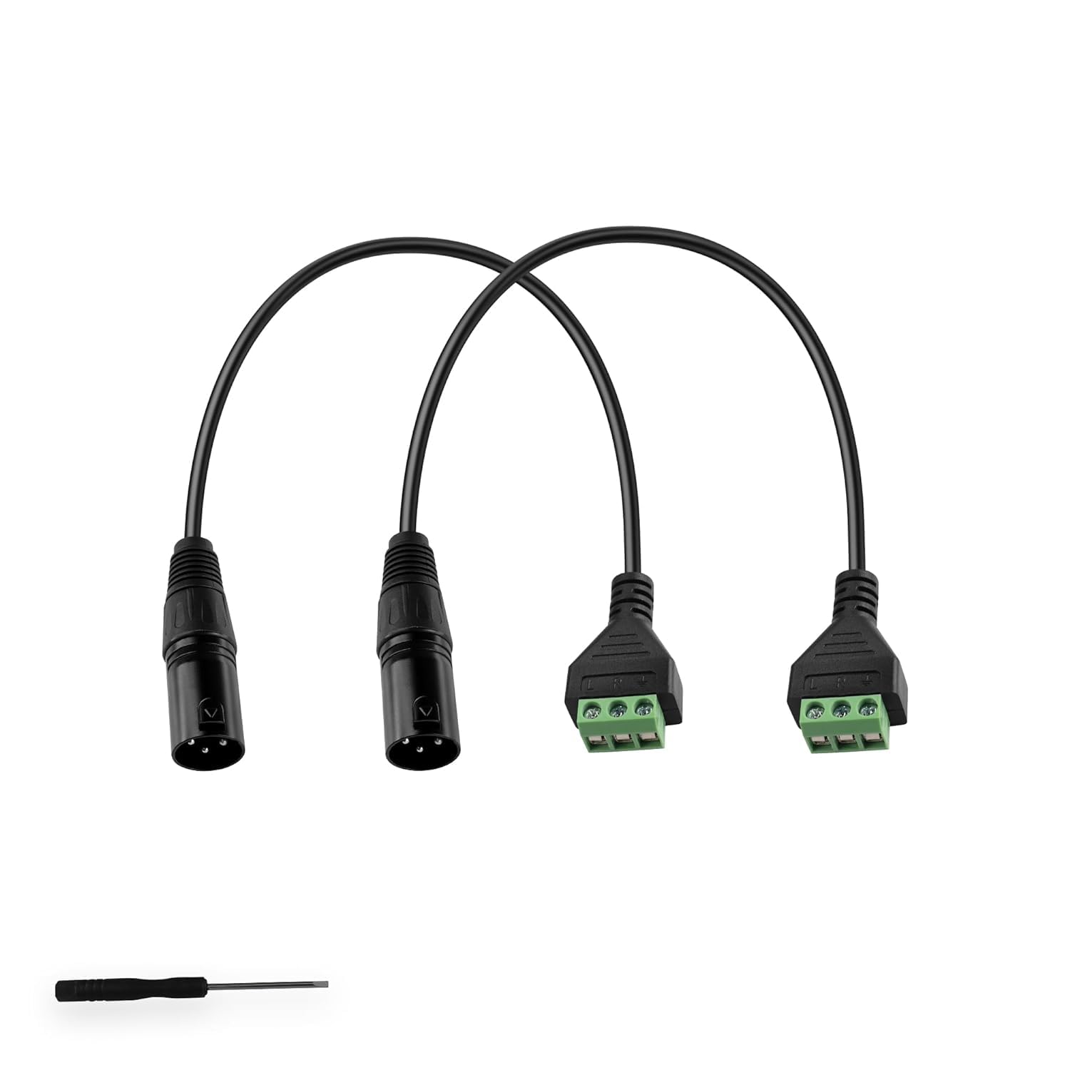 GINTOOYUN XLR Cable 3 Pin XLR Male to 3 Pin Terminal Converter Adapter Cable for Speakers,Microphone,Sound Equipments,Live Performance & Recording(33cm) (Male plug)