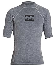 Billabong Little Boys' All Day Wave Performance Fit Short Sleeve Wetshirt, Grey Heather, 2