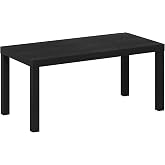 Furinno CLASSIC Coffee Table, Modern Rectangle Printer Stand, Black | 1.8" Triple Thick Tabletop, Toolless Assembly, Side Table, for Living Room, Home Office