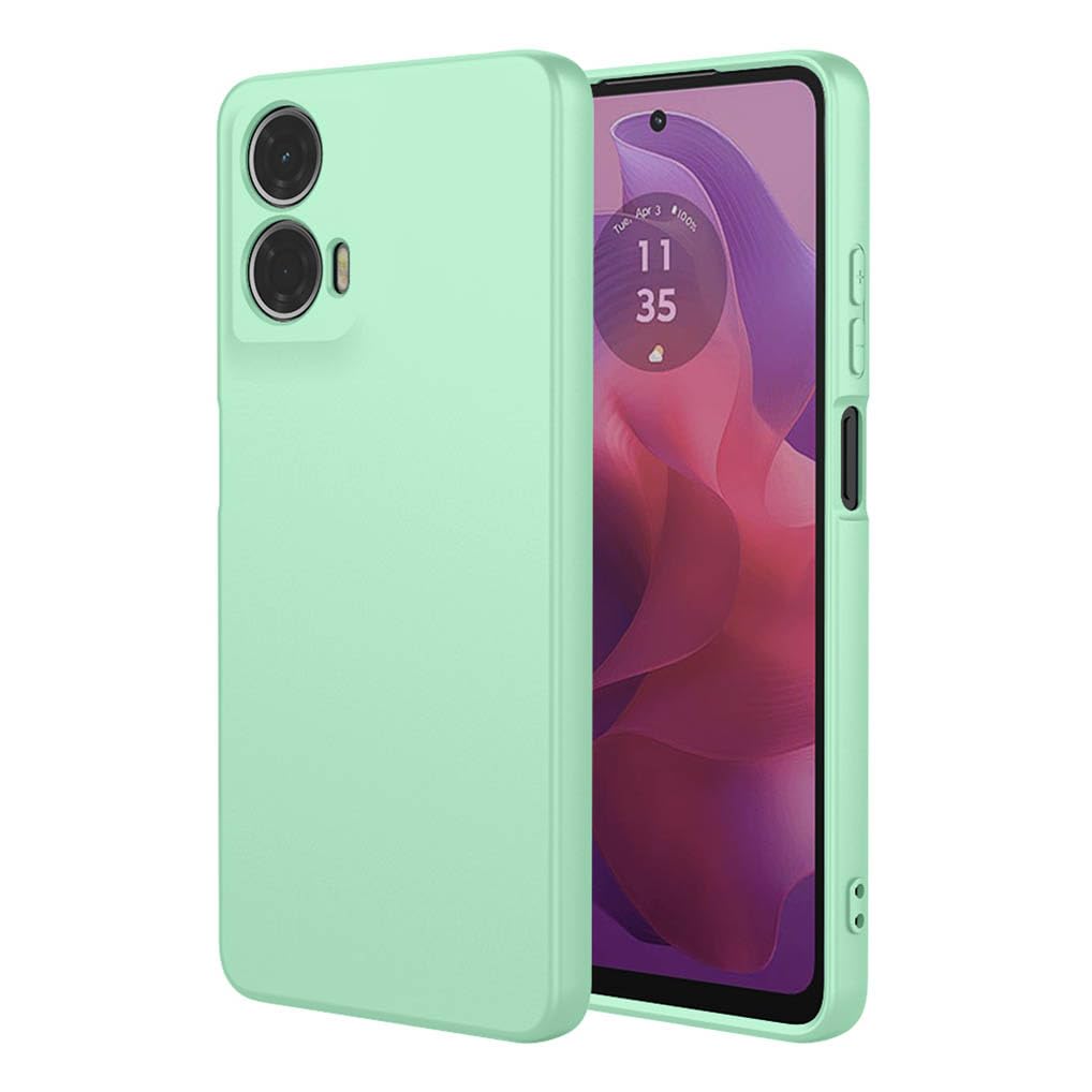 SEAHAI Case for Motorola Moto G85 5G, Ultra Thin Silky-Soft Touch Soft Liquid Silicone Phone Cover with Shockproof Airbag Design, Premium TPU Bumper Fashion Case - Light Green