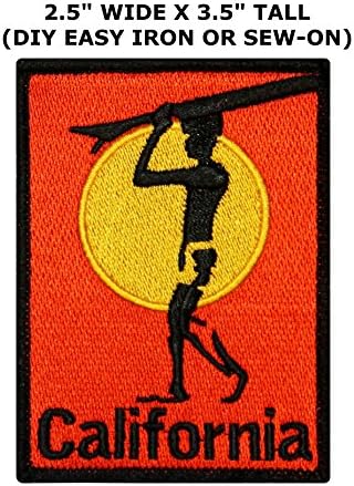 ``California`` Surfboard Beach Bum Wave Rider Ocean Surf Iron On Applique Patch .supply.from:yourpatchstore