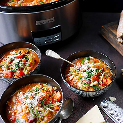 Crockpot Olla de Cocción Lenta Digital 7,5 L (Más de 10 Personas) | Con Recipiente Apto para el Horno | Apta para Lavavajillas | Acero Inoxidable [CSC063X]