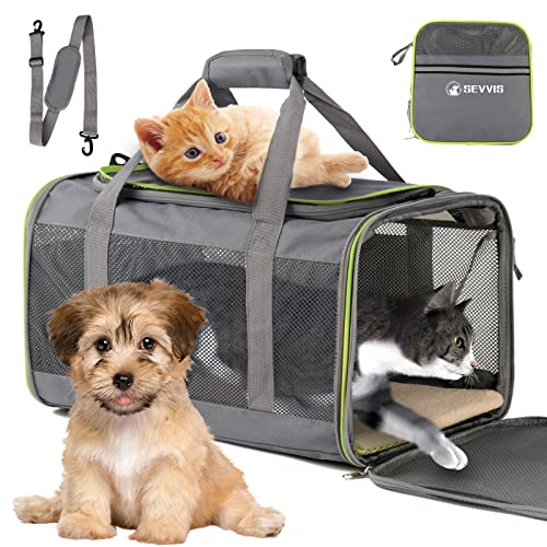 SEVVIS cat Carriers for Large Cats 20 lbs+, Soft Sided Pet Carrier Bag