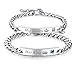 SunnyHouse Jewelry His & Hers Matching Set Titanium Stainless Steel His Queen Her King Couple Bracelet in a Gift Box