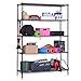 LANGRIA 5-Tier Industrial Garage Shelving Unit, Heavy Duty Metal Shelves, Black