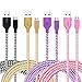 Micro USB Charger, OKRAY 4 Pack 6FT Nylon Braided Micro USB 2.0 Charge Cable Sync Charging Cord Compatible for Android, Samsung S7/S6, HTC, Sony, Nokia-1.83M (Black White Pink Purple)