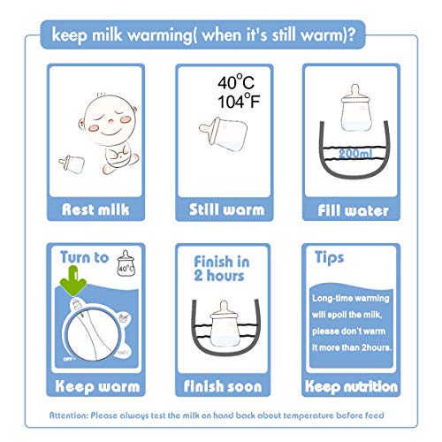 Baby Bottle Warmer, Bottle Sterilizer&Food Heater&Smart Thermostat/Songway 4 in 1 Multifunctional Milk Warmer/Evenly Warm Breast Milk or Formula/Double Bottle Design Fits for Most Baby Bottles