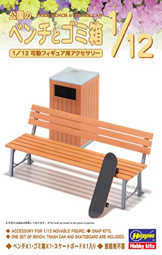Hasegawa 1/12 Accessories Series Park Benches And Trash Bin Plastic Model Fa10