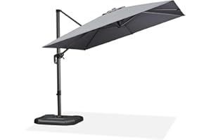 PURPLE LEAF 10' x 10' Patio Umbrella Outdoor Cantilever Umbrella Square Aluminum Offset Umbrella with 360-degree Rotation for