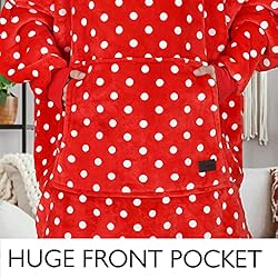Catalonia Polka Dot Print Oversized Hoodie Blanket