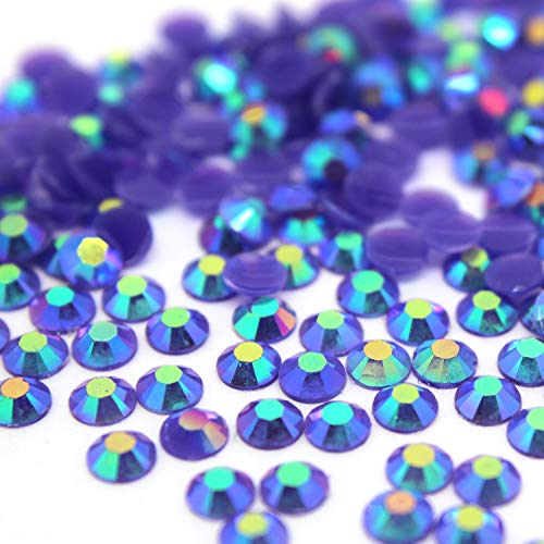 Zbella 3,000 Piece Resin 14-Facet Flat Back Round Rhinestones 3mm ss12, 4mm ss16, 5mm ss20 Bulk Free Rhinestone Picker Wax Pencil (Dk Amethyst AB) - Thumbnail 4