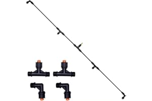4-Nozzle Poly Boom Wand with 3/8" Brass Fitting – Convertible to 2 Nozzles, Lightweight for Garden, Farm (Boom Wand 01)