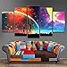 JESC 5 Panels Canvas Rainbow Painting Poster Wall Art Canvas Art Modern Home Decor Picture for Living Room No Frame(30x50cmx2,30x70cmx2,30x80cmx1)