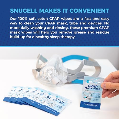 Snugell Individual CPAP Wipes Unscented, LintFree, AlcoholFree