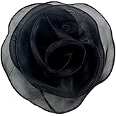 10inch Extra Large Flower Brooch Pin for Women Fashion Dainty Organza Satin Fabric Big Camellia Brooches Lapel Pins Wedding Dance Party Dress Accessories Exaggerated Jewelry Gift