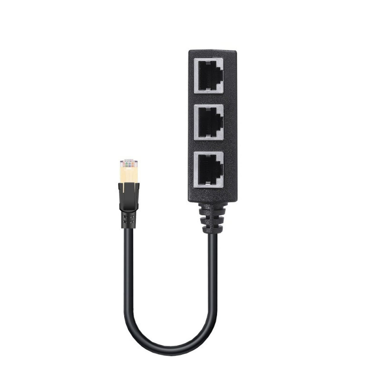 NAERSI RJ45 Ethernet Cable Splitter Network Adapter, 1 Male to 3 Female LAN Ethernet Lan Network Extension Splitter Cable 8-Pin Adaptor CAT 5/5e CAT 6 CAT 7 With Line 3 Ports