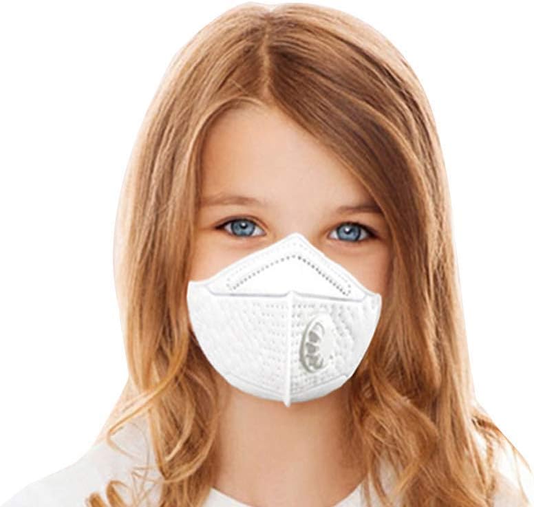 Colorful Children's Dust Masks Respirator Mask N95 Face Mask with Valve PM2.5 Dust Mask for Particles Fabric Activated Carbon Filter Mouth Cover Filter 2-14 Years Boys Girls