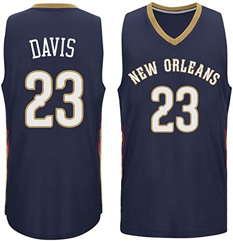 Mens Anthony Davis #23 New Orleans Pelicans Navy Blue Road Jersey L