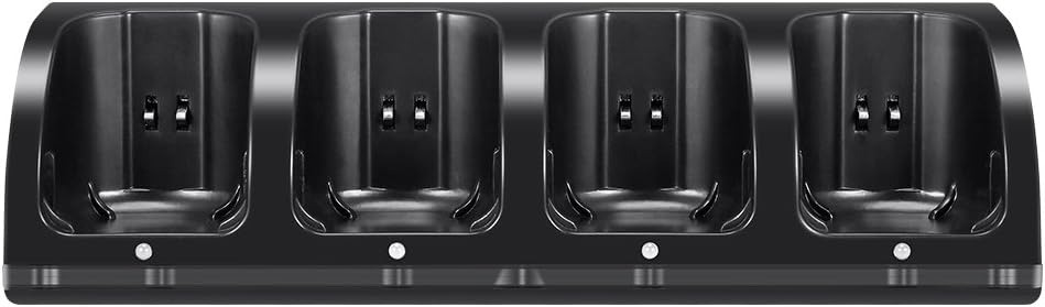 Pekyok 4 in 1 Wii Charge Dock Station, LU07 Charging Dock Station & 4 Rechargeable Batteries Pack For Nintendo Wii Remote Controller-Black
