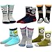 TeeHee Little Boys and Toddlers Casual Sports Novelty Cotton Crew Socks 18 Pair Pack Gift Box (6-8 Years, Star and Camo)
