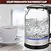 Brewberry Cordless Electric Glass Kettle 1.7l, Auto Shut-Off Feature w/Boil-Dry Protection, 1500W, For Office and Home Use