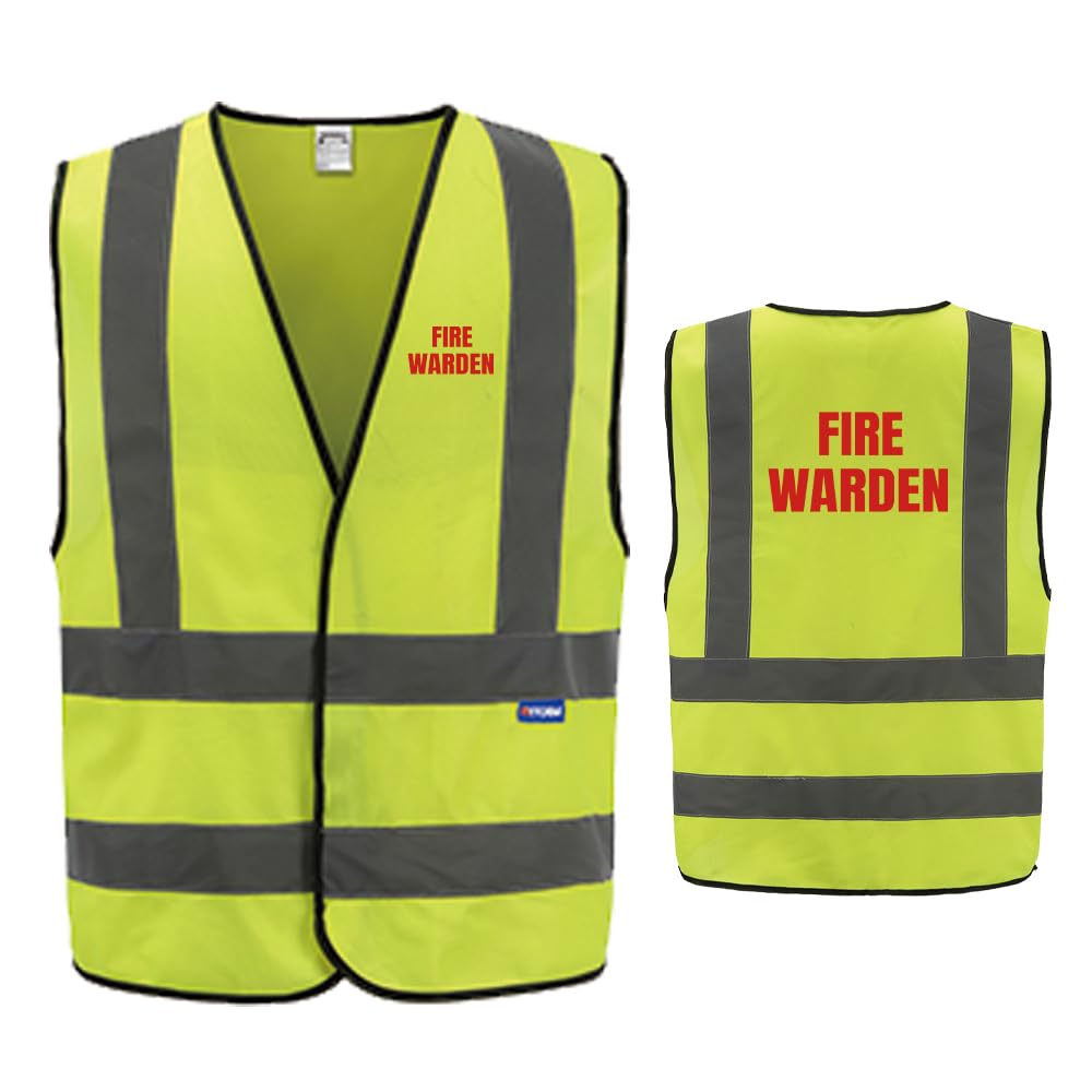 AYKRM High Visibility Yellow Safety Vest - Fire Warden Security Hi-Vis Vest (3XL)