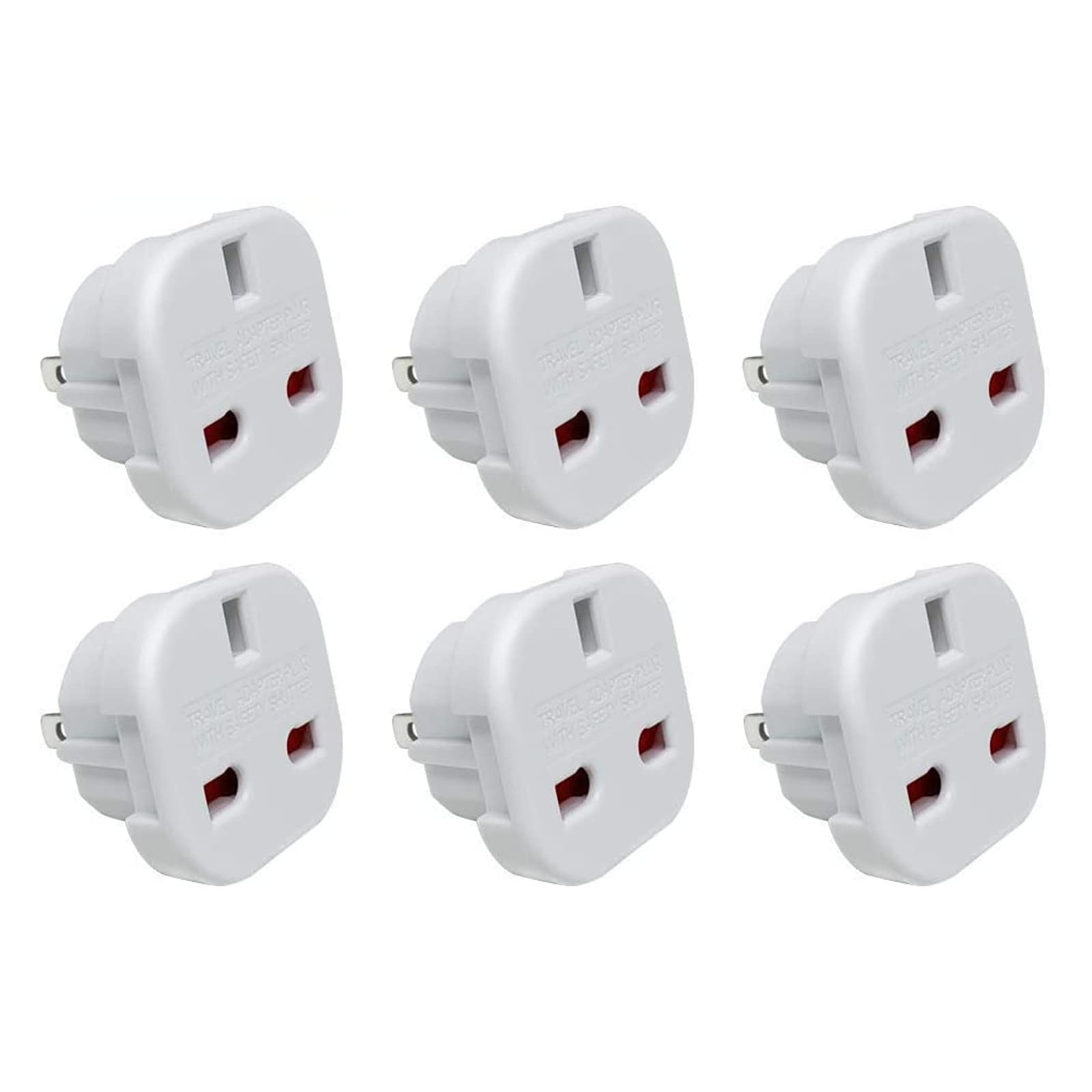 Jsdoin UK to US Plug Adaptor 3 pin to 2 Pin Flat Travel Adapter for USA, Canada, Mexico, Thailand, Refer to Description for country list US (6 Pack)