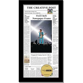 Creative Picture Frames 11x22-inch Black Newspaper Frame with Glass Face to Hold 11 x 22