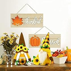 2 Pcs Sunflower Garden Gnome Summer Fall Thankful