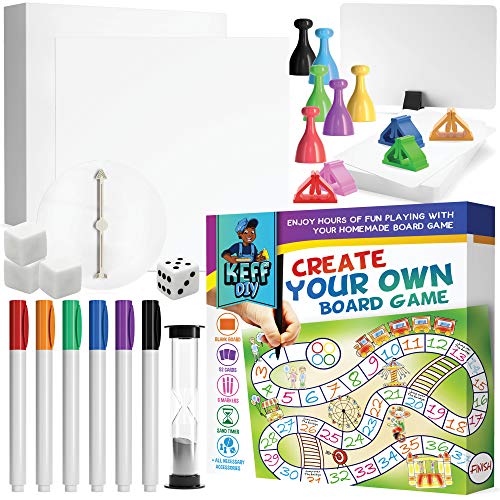 KEFF Make Your Own Board Game Set DIY Blank Board Game Kit with Game