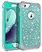 Lontect Compatible iPhone 8 Case, iPhone 7 Case Luxury Glitter Sparkle Bling Heavy Duty Hybrid Sturdy High Impact Shockproof Protective Cover Case for Apple iPhone 8 / iPhone 7 - Shiny Teal