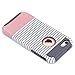 ULAK Case for iPhone 5/5S/SE, Slim Fit Protection Case Hybrid Scratch Resistant Hard Back Cover Shock Absorbent TPU Bumper Protective Case(Minimal Rose Gold Stripes+Grey)