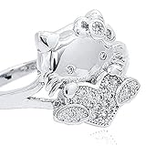 Ven Fashion VF Lovely Hello Kitty Ring 18K WGP