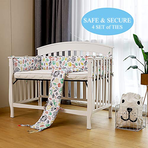 Sunstyle Home Baby Crib Bumper Pad/4 Pieces, Soft Breathable Microfiber