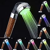 Shower Head, PYRUS High-Pressure Spa Showerhead Negative Ionic Filter Spray Sprinkler 7 Color Changing LED