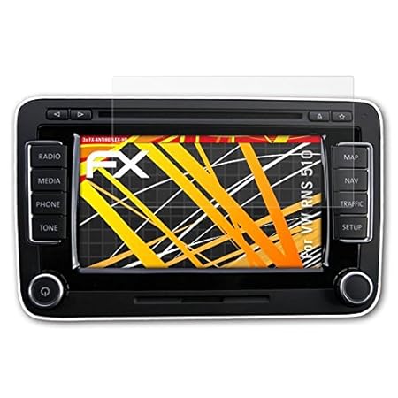 atFoliX Schutzfolie kompatibel mit VW RNS 510 Displayschutzfolie, HD-Entspiegelung FX Folie (3X)