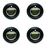 DC Cargo Mall 4 D Ring Tie-Downs with Plastic Pan Fittings, Anchor Trailer Cargo Load with Floor Flush Surface Mount D-Rings; Safe TieDown Working Limit 533 pounds