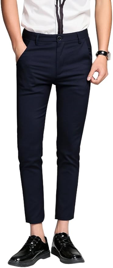 mens slim fit cropped trousers