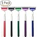 4Home Retractable Back Scratchers Stainless Steel with Non Slip Handle Extends 27 Inches Assorted Colors, Set of 5