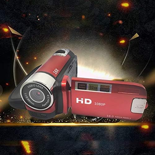 QiKun Home D90 Camera Digital Camera 16MP Ultra HD Camera 180 Degree Rotation Flip Screen Camera Digital Camera SLR 4X Digital Zoom Red