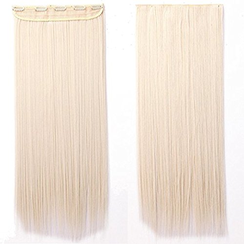 Clip In Hair Extensions One Piece Straight Hairpieces Silky 5 Clips For Women Beauty - Light Blonde(Length:26" Inch/66CM, Weight:120g)