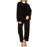 Womens Fleece Fluffy Comfortable Cozy Pajama Set Pullover Lounge Home Warm Wear for Winter