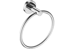 WEIKO Chrome Towel Ring, Bathroom Hand Towel Holder Round Wall Mounted Silver Towel Hanger Stainless Steel
