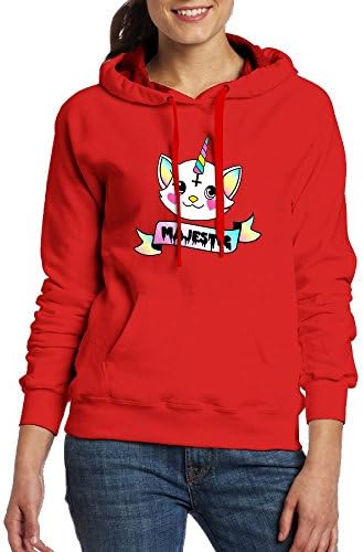 LOID KLAF Kitty Unicorn Is Majestic Casual Women Hoodies Long Sleeve Drawstring Sweatshirt XXL