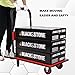 Push Cart Dolly AFT PRO USA Push Platform Truck Folding Rolling Flatbed Cart 360 Degree Swivel Wheels Foldable Handle (RED, 660LB)